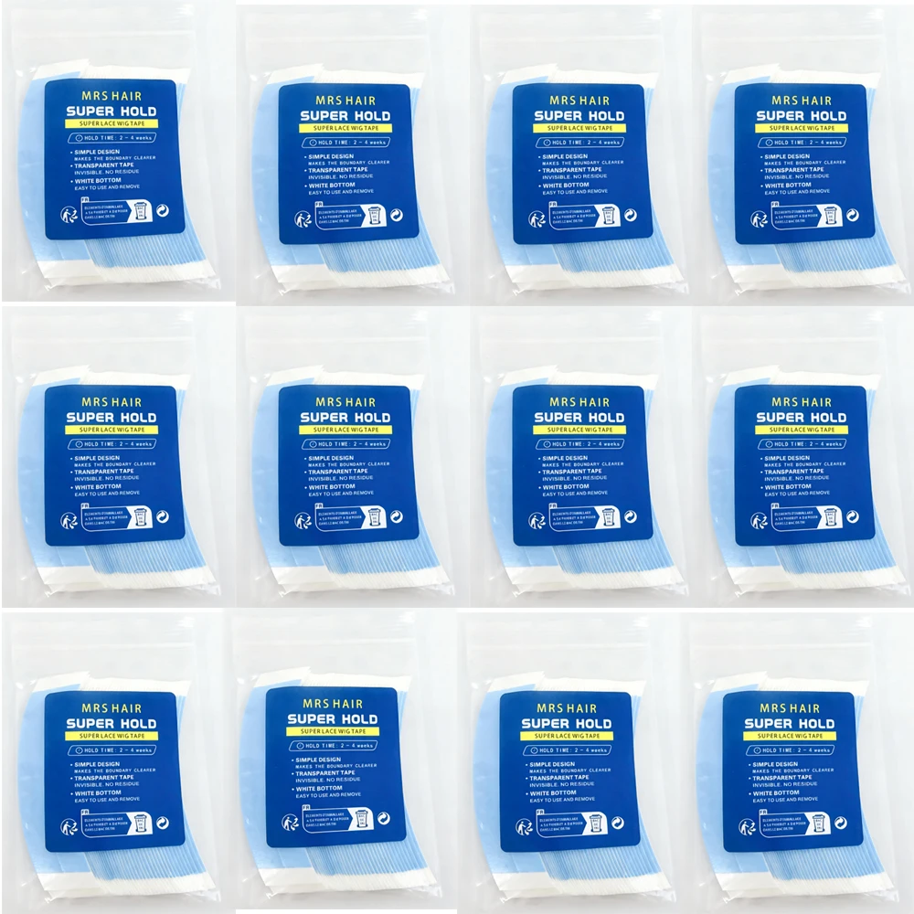 

Ultra Hold Invisible Curved Adhesive Strips 36pcs/72pcs/108pcs/720pcs for Wig Lace Hair Extensions - Easy Application No Slip