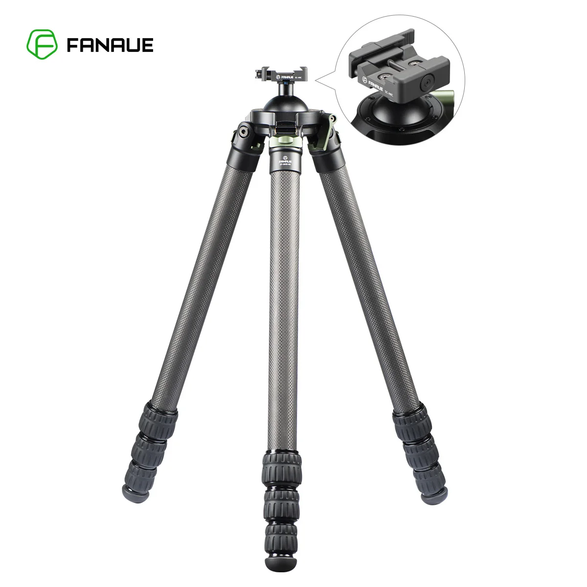 

FANAUE Carbon Fiber + Aluminum Outdoor Tripod for Hunting with Quick Release Clamp Compatibility Arca Swiss/RRS Dovetail