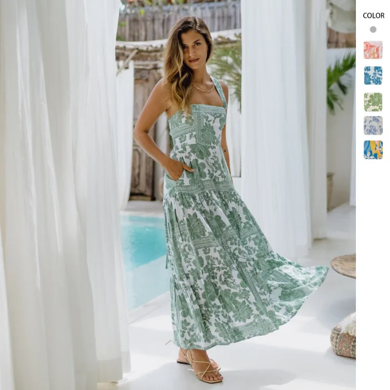 

Bohemian Summer Beach Dress Loose Strapless Sundress For Vacation