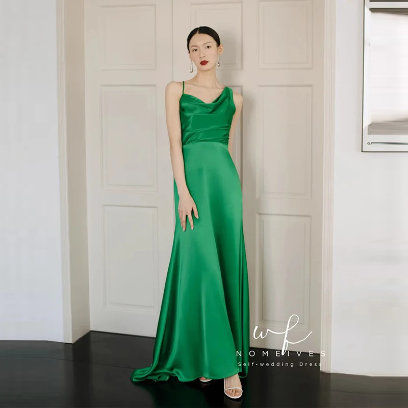 

Evening Dress halter green V-Neck appliqued formal dress Simple Plain zips Beach Bridal Dress Robe De Mariee plus size