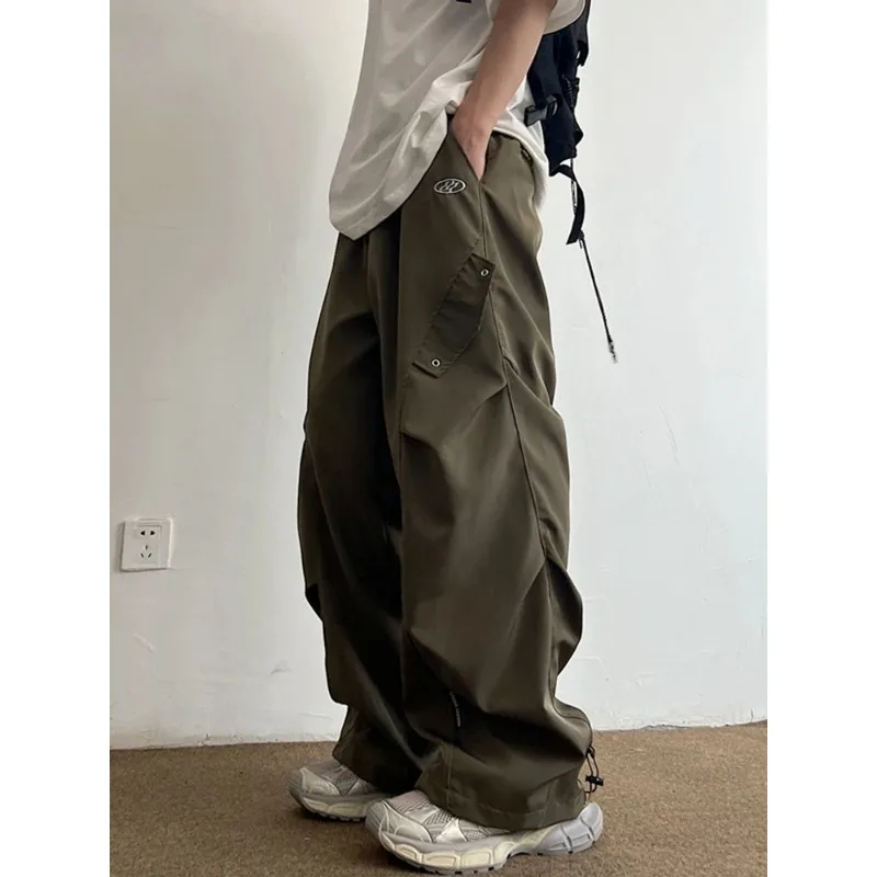

Techwear Брюки-карго с парашютом Мужские широкие брюки в стиле хип-хоп Мужская быстросохнущая уличная одежда Свободные большие размеры Корейский хип-хоп