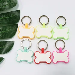 Creative Multicolor Glow Silicone Dog Tag Luminous Light No Electricity Pet Loss Prevention Collar Nameplate Pendant Bone Shape