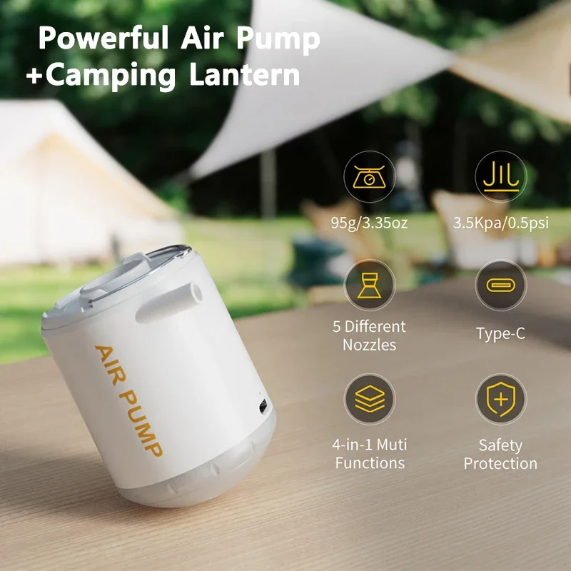 Mini Air Pump Wireless Charging Suction Dual-purpose Lighting Air Pump Suitable for Outdoor Camping Swimming Ring Air Cushion