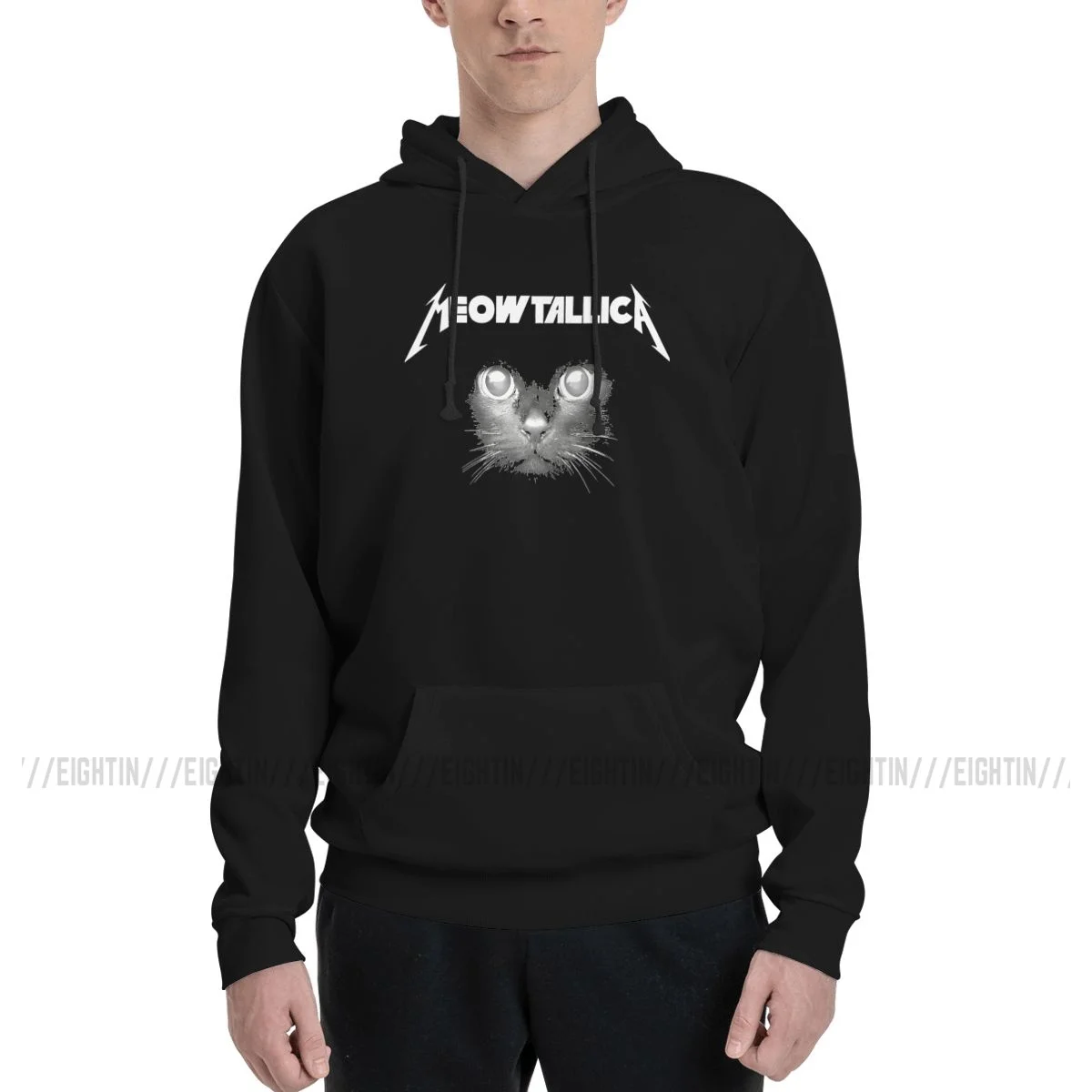 

Funny Cat Meowtallica Cat Rock Music Street Sweatshirts Men Women Long Sleeve Hoodie Autumn Pullover