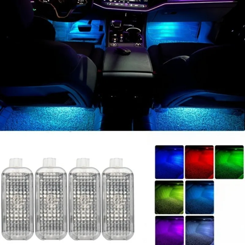 

FKY для светодиодного освещения для ног автомобиля RGB атмосферная лампа для интерьера декоративная для VW Golf 6 MK6 EOS Sharan 7N Touareg 7L 7P Passat B5 B