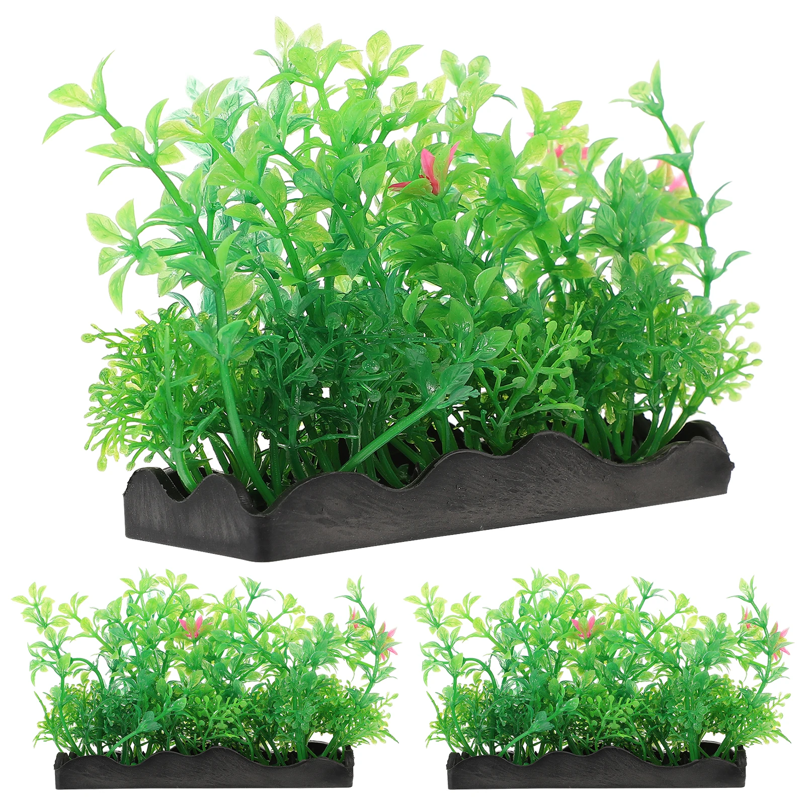 

3 Pcs Plastic Flower and Grass Decoration Aquarium Plants Indoor Fake Decorations Betta Fish Artificial Water