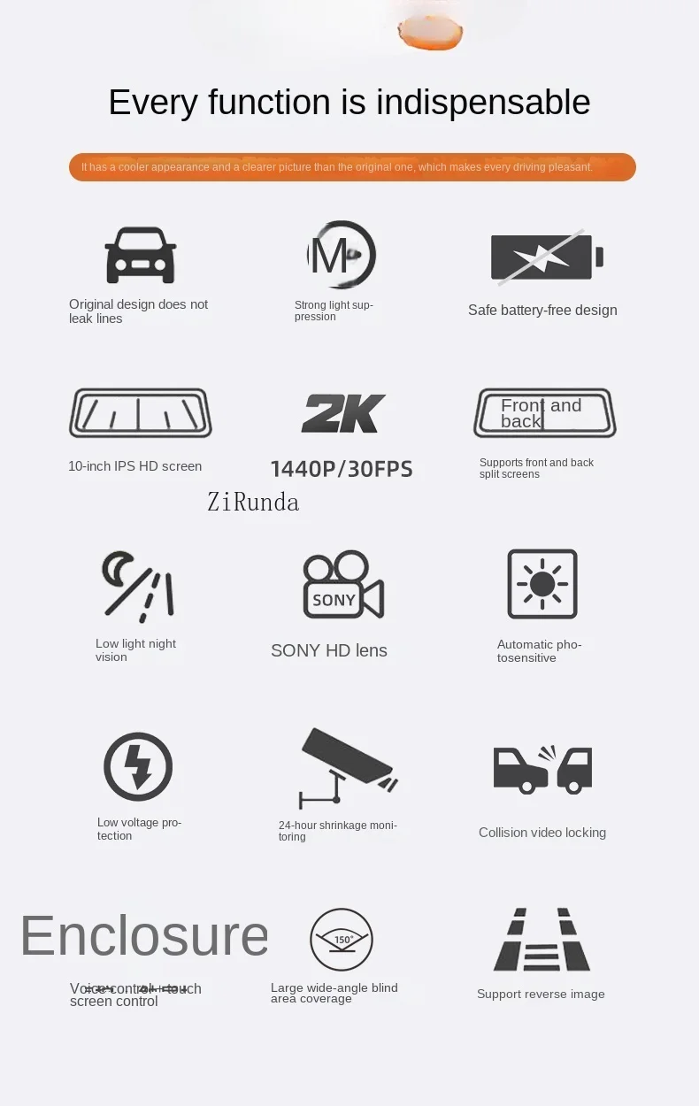 

*Special car special streaming media, rearview mirror, dash cam, high-definition night vision reversing image