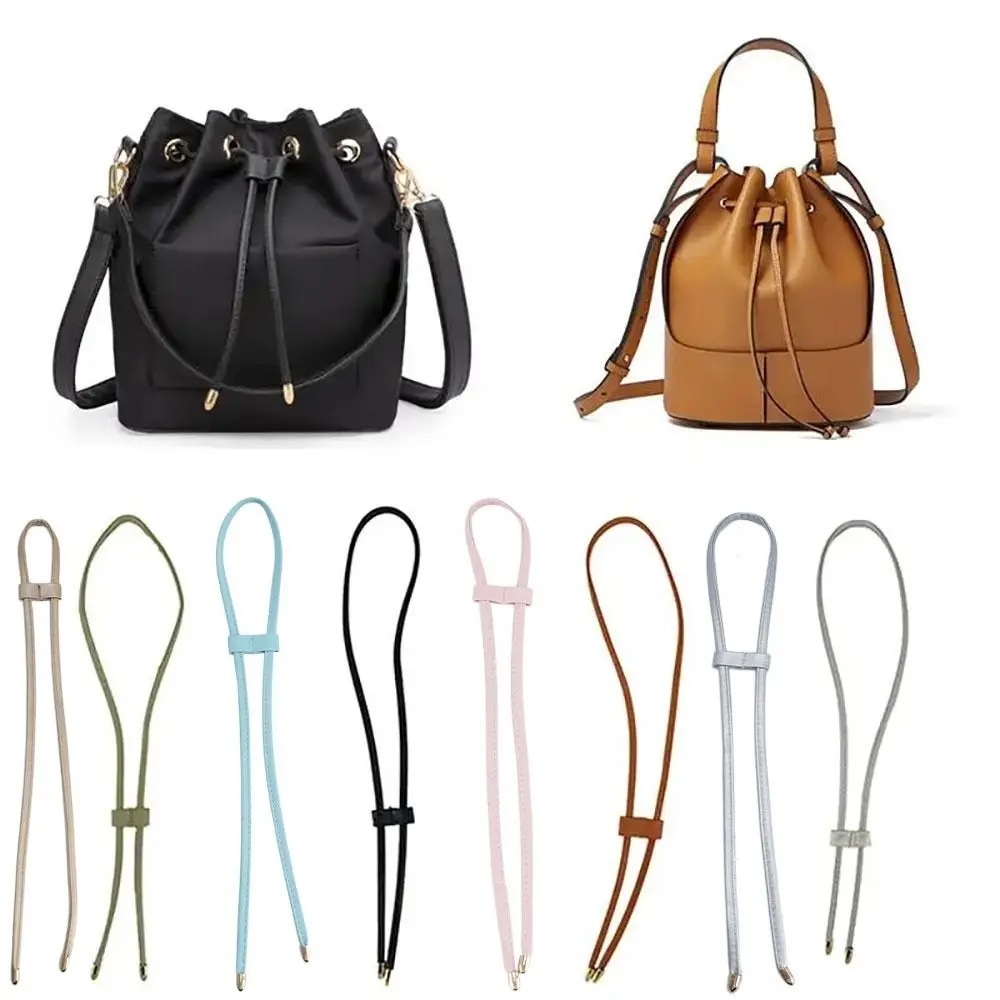 1Pcs Drawstring Shoulder Bag Straps PU Leather Bucket Bag Rope Handbag Handles Replacement Backpack Beam Pocket Accessories