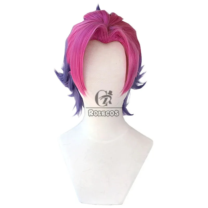 

2025 yiyi ROLECOS Cosplay Wigs Game LOL Heartsteel Shieda Kayn 30cm Red Mixed Purple Men Wig Heat Resistant Syntheti