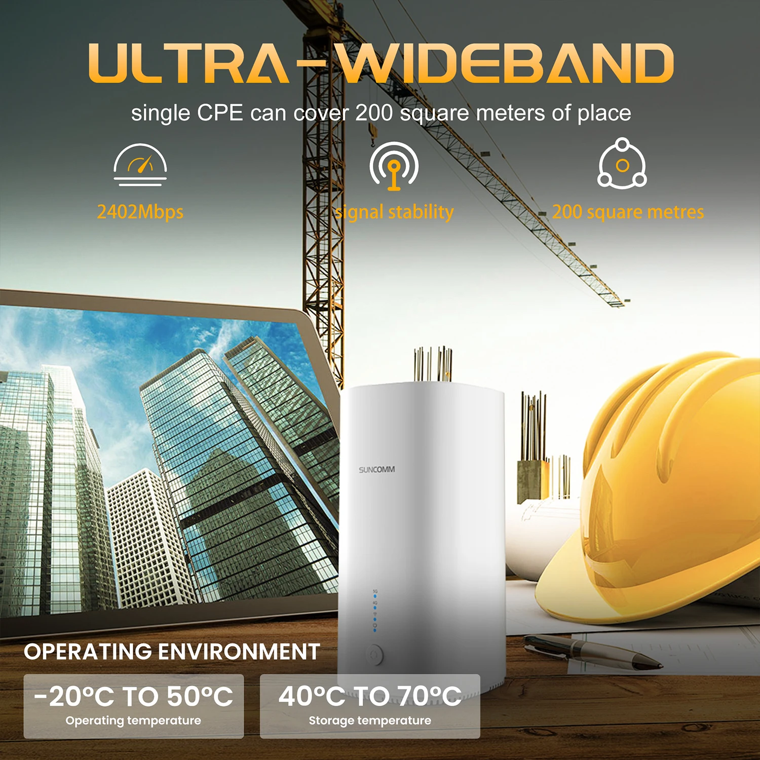 جهاز توجيه 5G CPE، 5G مع فتحة بطاقة Sim AX3000 منافذ جيجابت PCI قفل نطاق TR069 OpenVPN مناسب لشبكات الخلوية العالمية