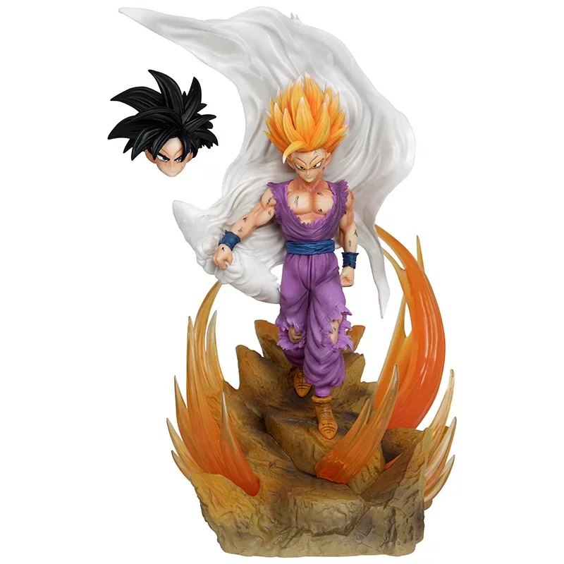 38.5CM Anime Dragon Ball Super Saiyan White God Gohan GK Figurine PVC Action Figures Collection Model Doll Toys Birthday Gift