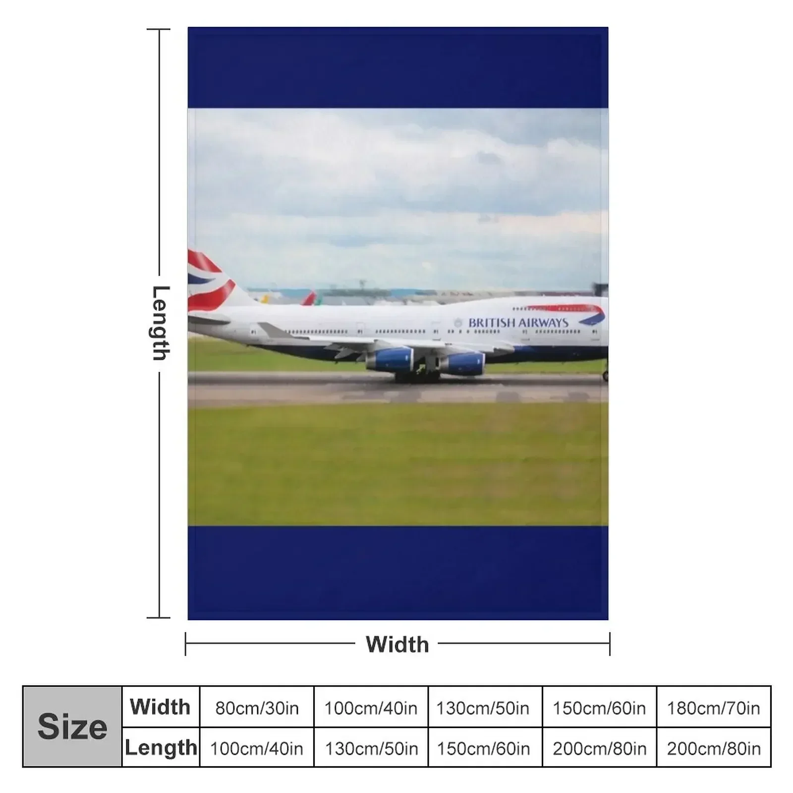 British Airways 747-400digital painting Throw Blanket Cute Cute Plaid decorative christmas decoration Blankets