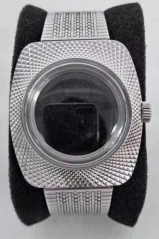 2025 New Watch Accessories 36.5mm Case Strap Polished Geometric Design Mineral Mirror Suitable for NH35 Calibre Recess Tools