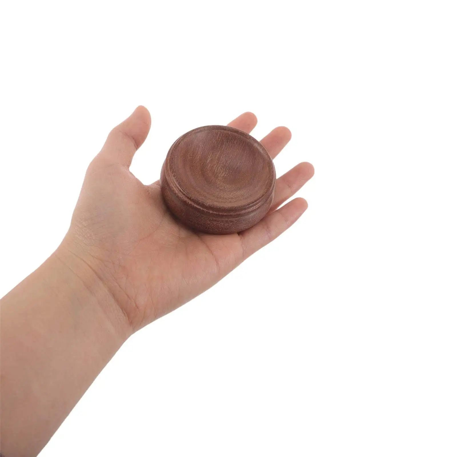 Wood Crystal Ball Holder Coffee Brown Round Sphere Display Stand Stable Globe Pedestal Home Office Decor