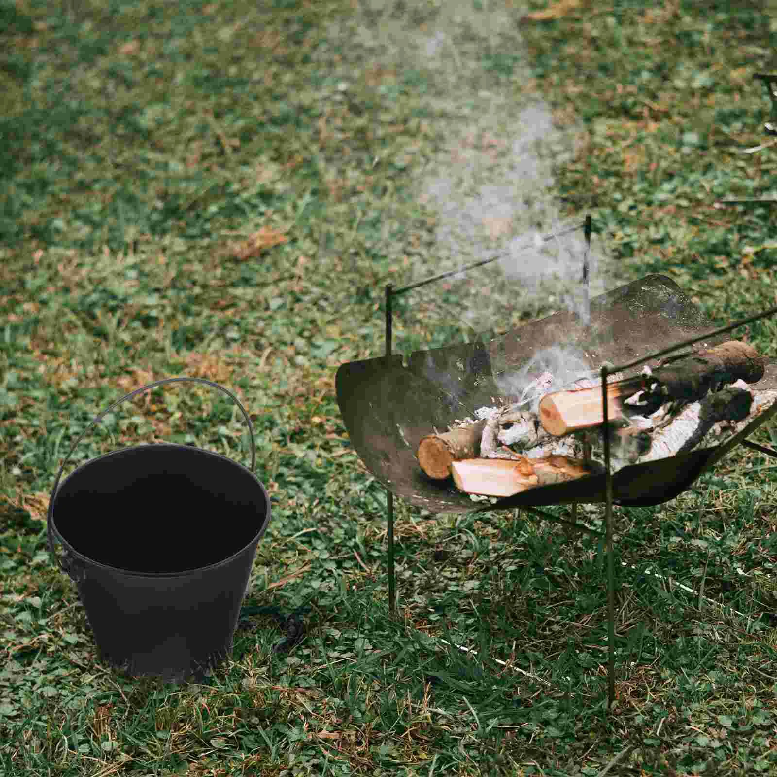 Charcoal BBQ Frying Pan Drip Bucket Barbecue Grill Accessory Grease Garbage Can Reusable Tinplate Child