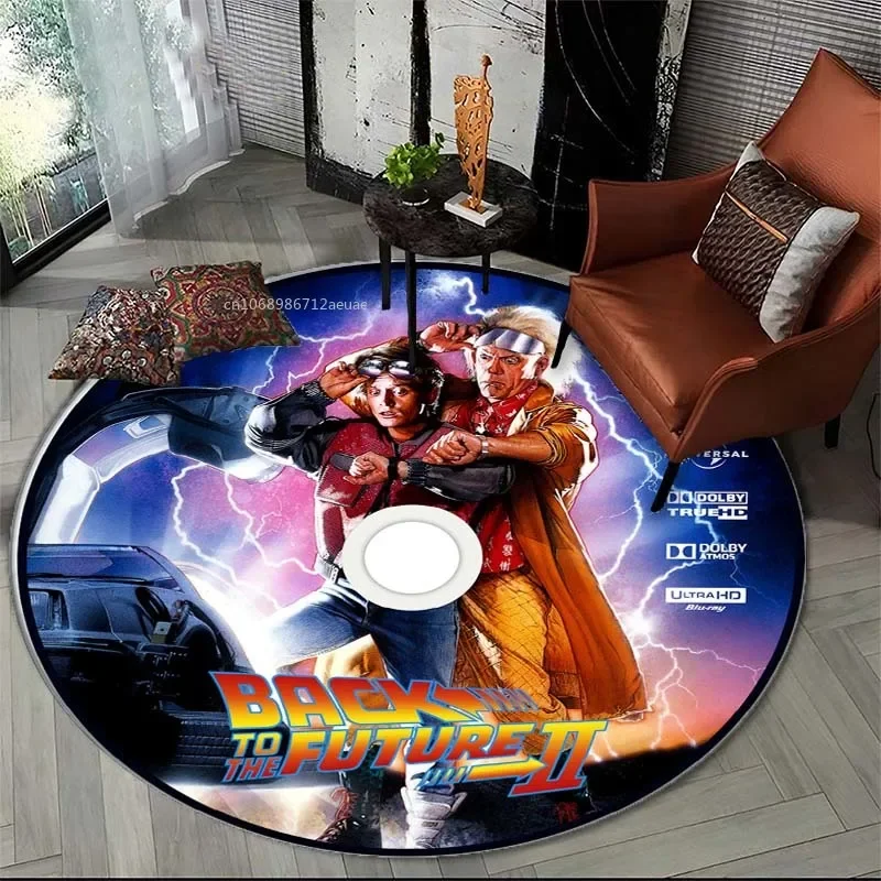 Movie CD DVD Back To The Future Round Carpet Room Home Decor Printed Circle Rug Fashion Modern Outdoor Rug