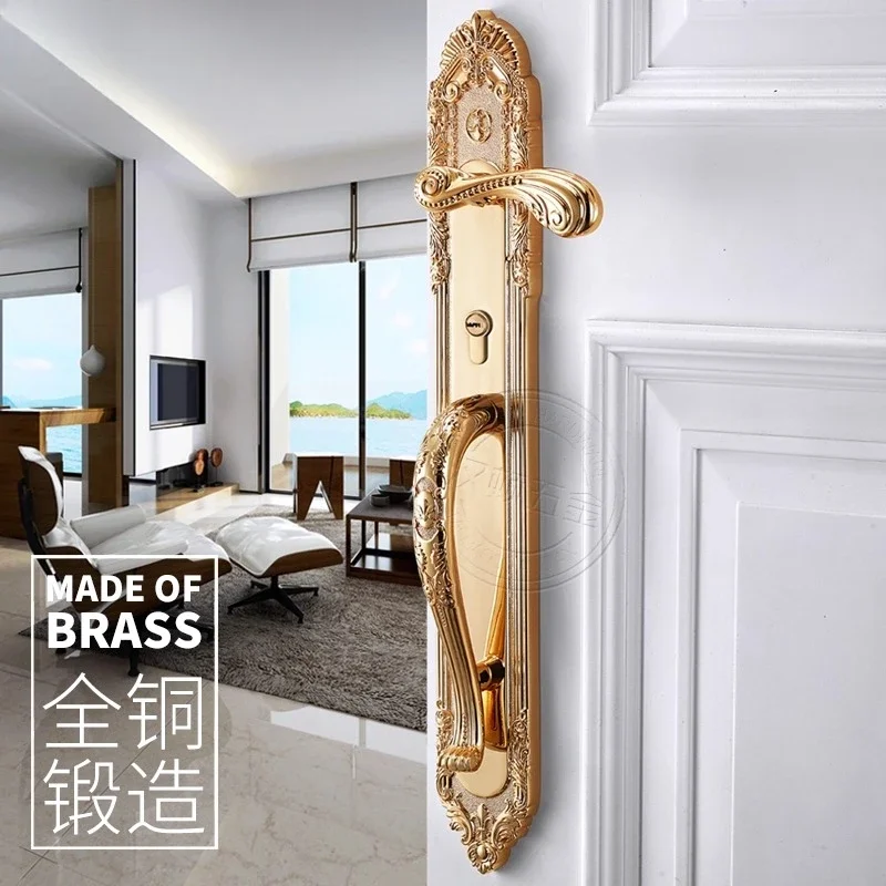 All-Copper Silent Door Lock European Electroplated All-Copper Indoor Classic universal Door Lock Door Handle