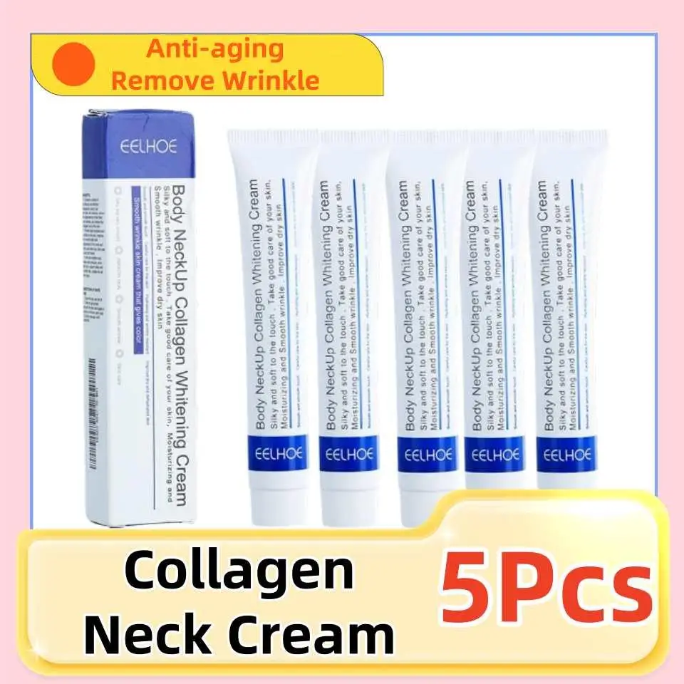 

5Pcs Collagen Neck Cream Eliminate Neck Wrinkle Lines Lifting Whitening Tighten Double Chin Anti-aging Neck Skin Care