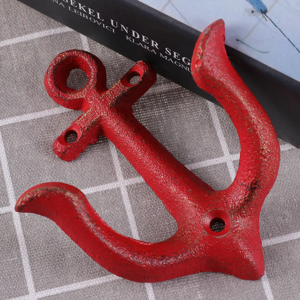 

1Pcs Vintage Red Iron Anchor Shape Wall Pendant Nautical Decor Mediterranean Pendant Bedroom Decoration Gift