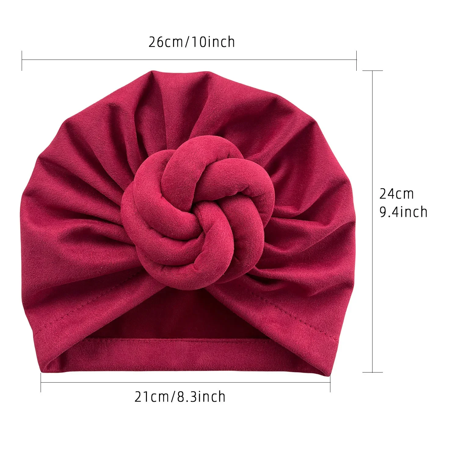 New Solid Color National Style Three-Dimensional Twist Knotted Headscarf Europe And The United States Popular Knotted Headscarf