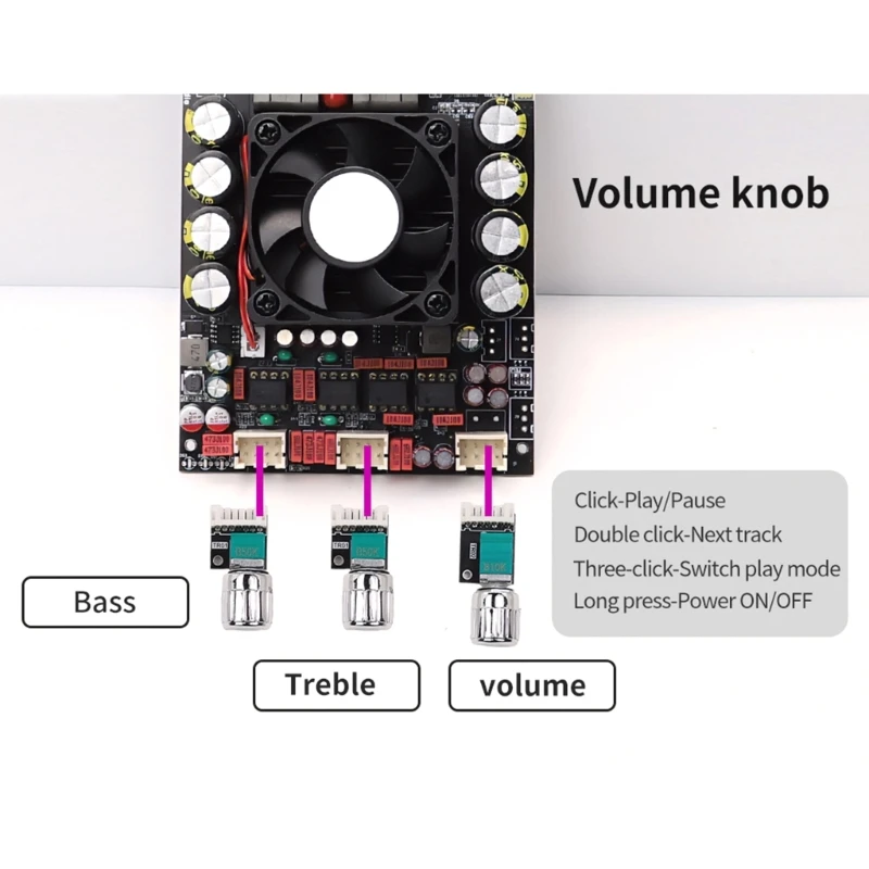 XY-T220H scheda amplificatore TPA3251 220 wx2 potente con bassi e controllo triplo per sistemi Audiory domestici migliora la qualità del suono