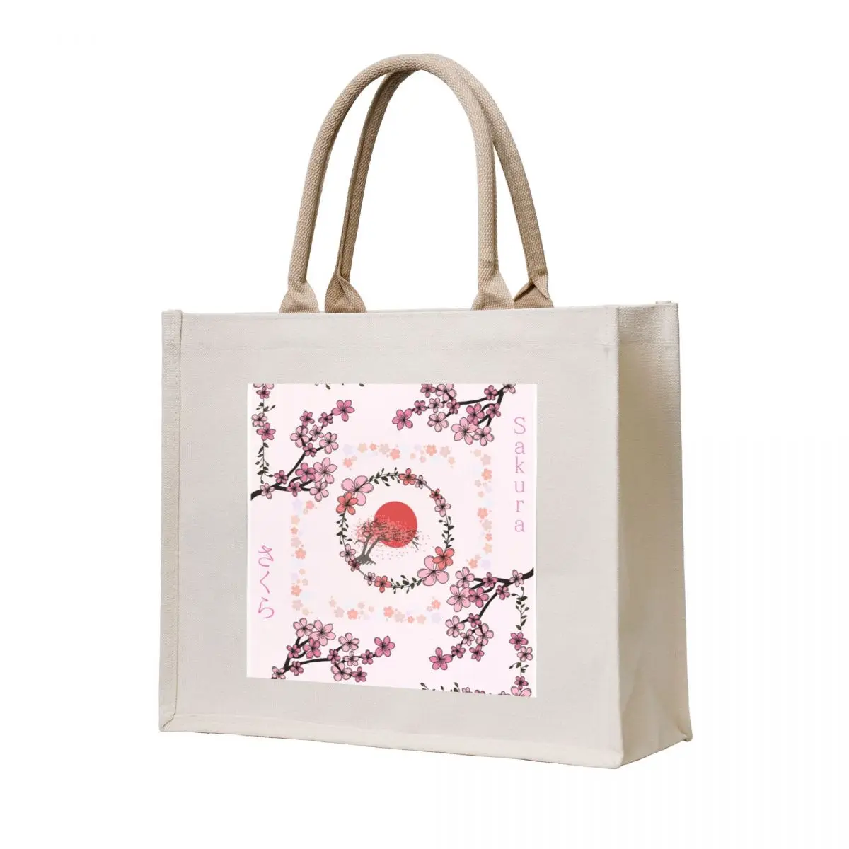 

Sakura - Through the Cherry Blossom (Pink) Tote Bag Canvas bag university shopper bag sac pour femme reusable shopping