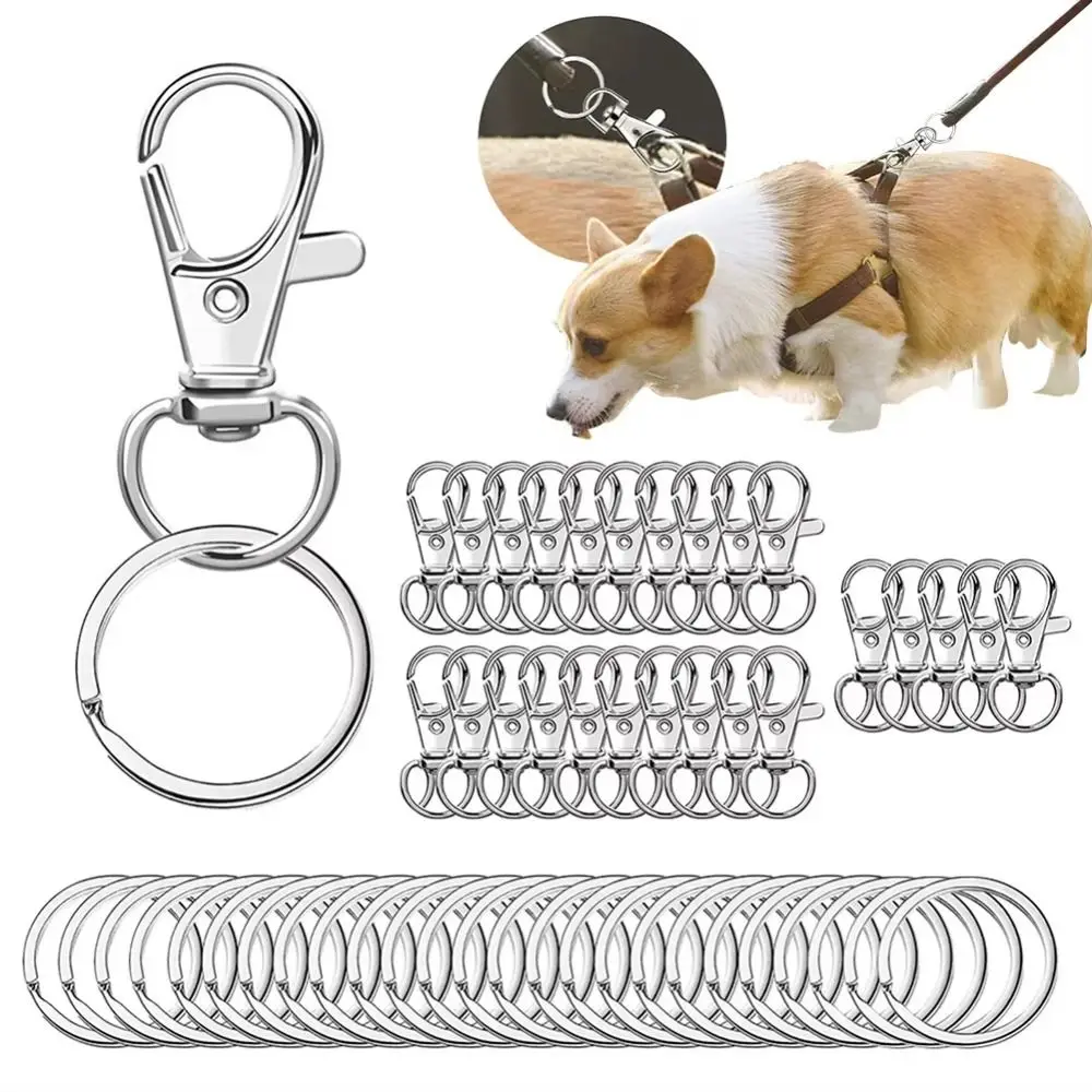 

100Pcs 360 Degree Rotating Lobster Claw Clasp Rust-Resistant Flexible Rotating Key Chain DIY Durable Key Chain Clip Gift Making