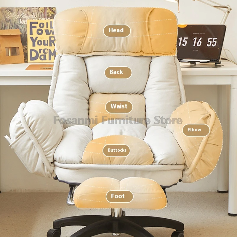 كرسي مكتب ناعم مريح مع مساند للذراعين قابلة للتعديل للمنزل والمكتب، كراسي كمبيوتر مريحة ذات مقعد عريض، كرسي ألعاب عالي الظهر