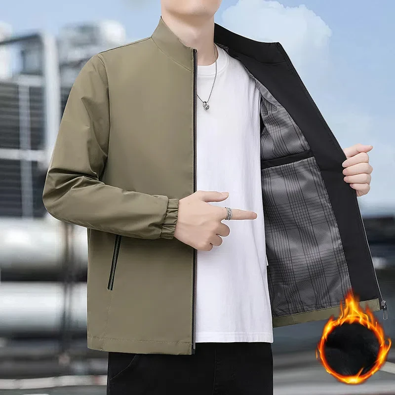 England Style Lantern Long Sleeve Zipper Cardigan Men's Clothing Round Neck Casual Coats Fashion Autumn Winter Trendy Tops