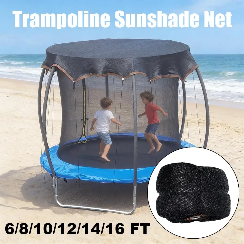 Trampoline Shade Cover Sunshade Trampoline Canopy Cover Mesh Material Trampoline Protective Tool For Picnics Backyards 6/10/16ft