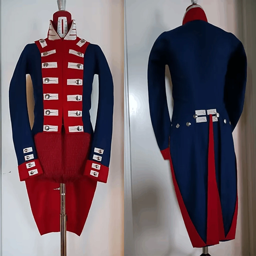 

1805-1815s Military Hussar Costume Coat French Revolution Napoleon Officer Military Cosplay Jacket For Men