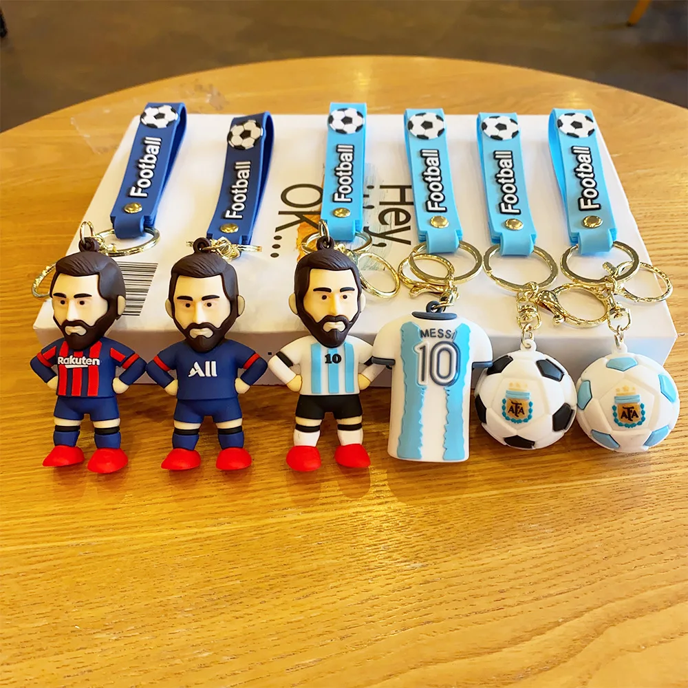 New  Neymar Messi Keychain Cristiano Ronaldo Pvc Mini Jersey Keychain Mbappé Football Club World Cup National Badge Sara Paris