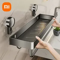 Xiaomi No-punch Shelf Aluminum Alloy Wall Hanging Hollow Bathroom Sink Multifunctional Storage Shelf Bath Organizer Accessorie