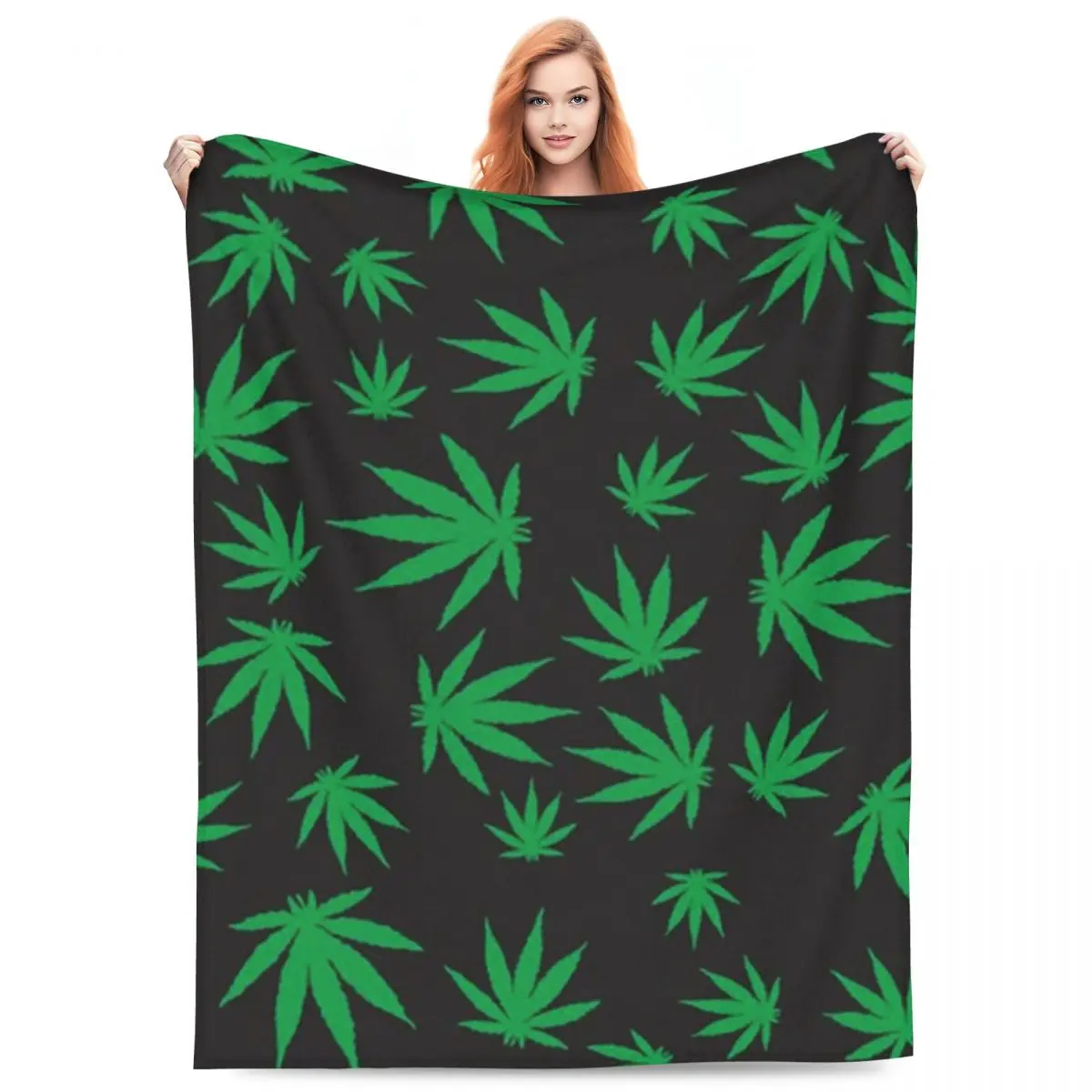 Cannabis Leaves Marijuana Weed Leaf Blankets Fleece Sofa Throw Blanket Throw Blankets for Bedroom Travel Throws Bedspread Quilt