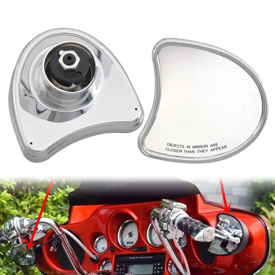 

1 пара регулируемых зеркал из АБС-пластика со стеклянными линзами для Harley Electra Glide Ultra Limited Tri Glide Street Glide 2014-2020, хромированные
