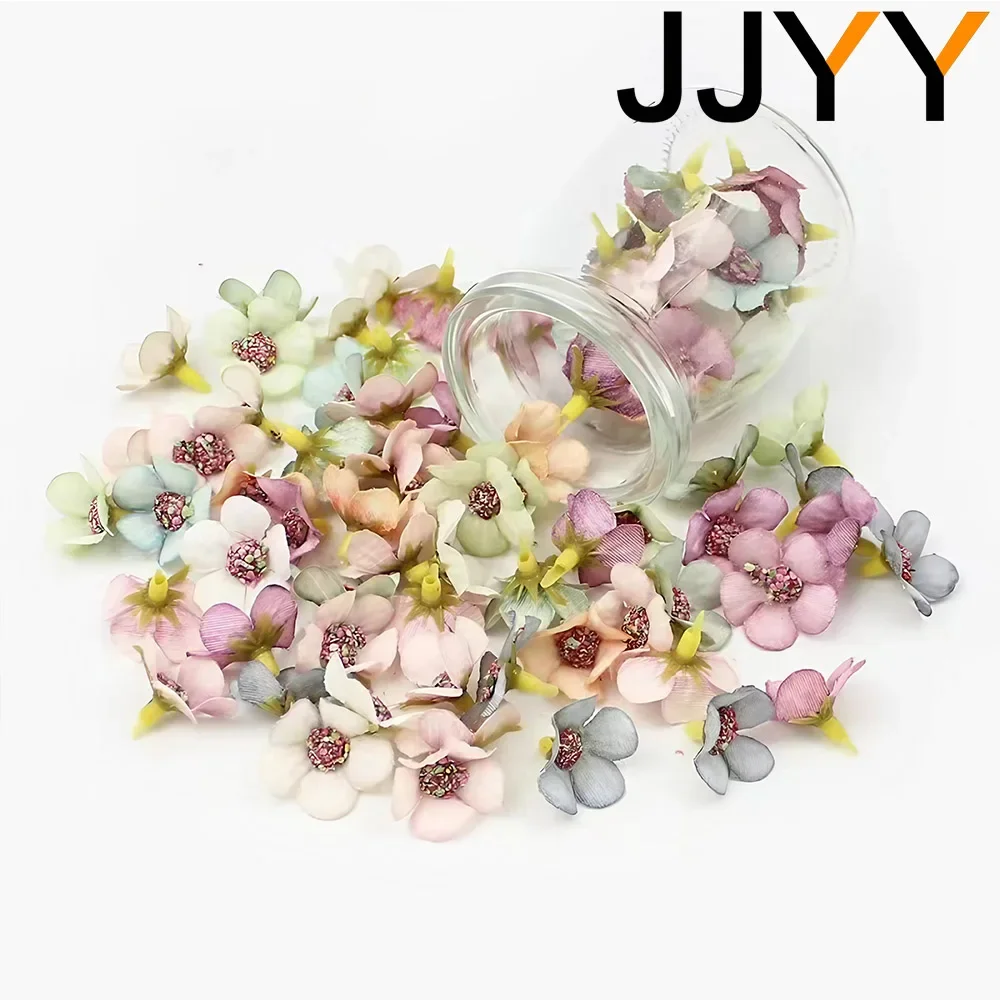 

50PCS Mini Silk Flowers Multicolor Daisy Flower Heads Artificial Garland Wedding Crown Scrapbooking Gifts DIY Wedding Decoration