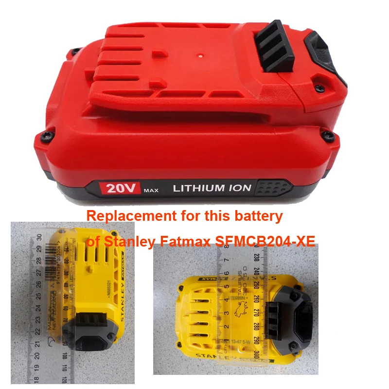 20V 18V SFMCB204 Lithium Power Tool Battery Replacement For Stanley Fatmax SFMCB204-XE