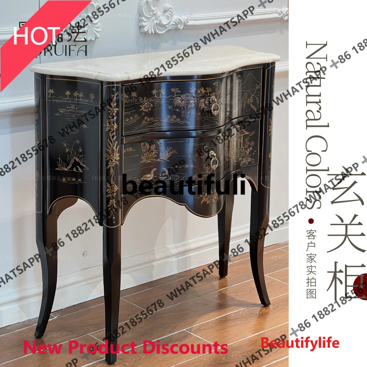 

D53 Входной шкаф во французском стиле ретро, декоративный шкаф для гостиной, окрашенный в фойе американский сундук из цельного дерева