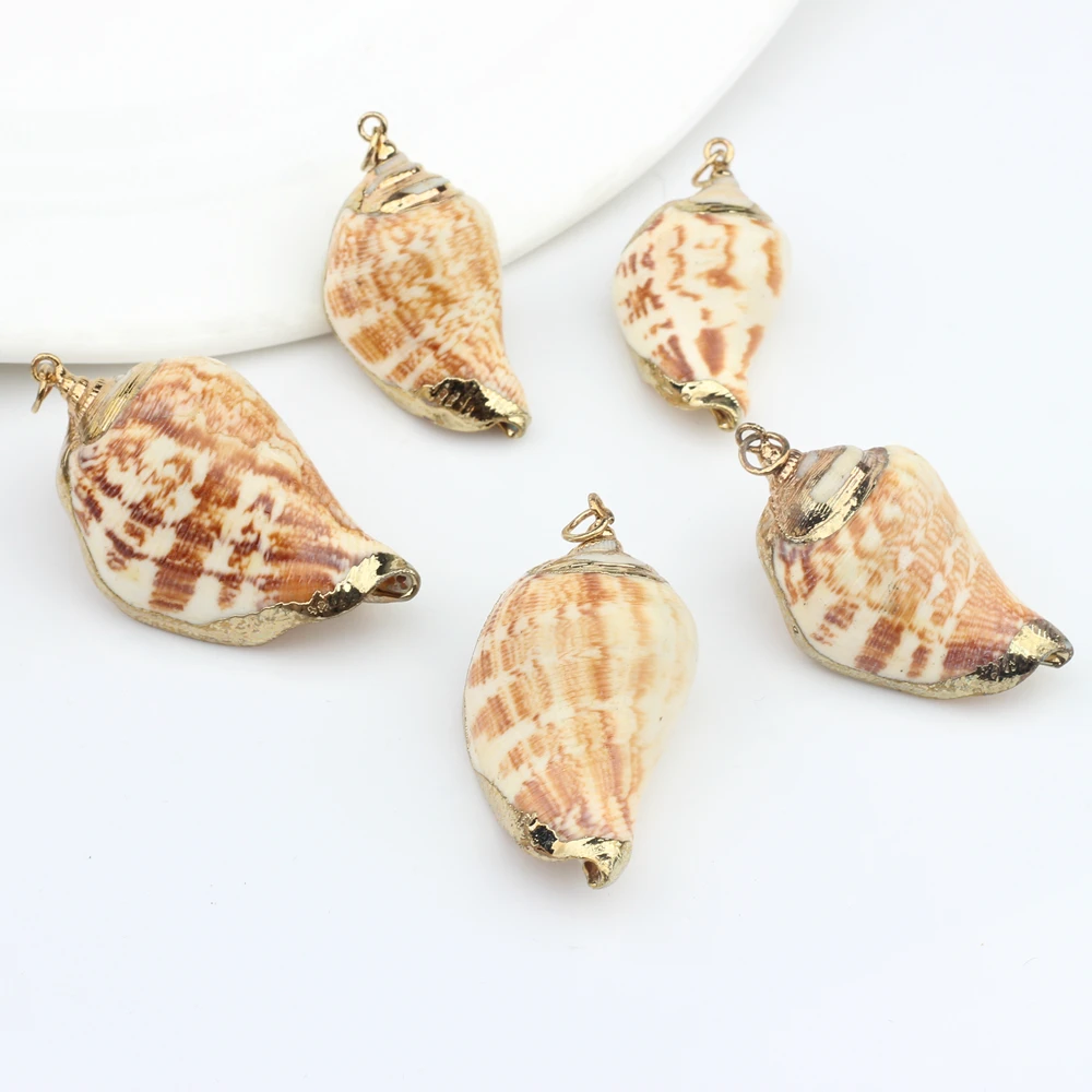 Natural Cowrie Shells Conch Charms Loose Beads 10pcs/lot For DIY Bohemia Jewelry Necklace Making Accessories