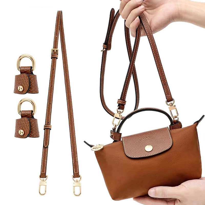 Correa de bolso para Longchamp Mini sin perforaciones, conjunto de correa de hombro de cuero genuino, correa cruzada de transformación, accesorios para bolsos, nuevo