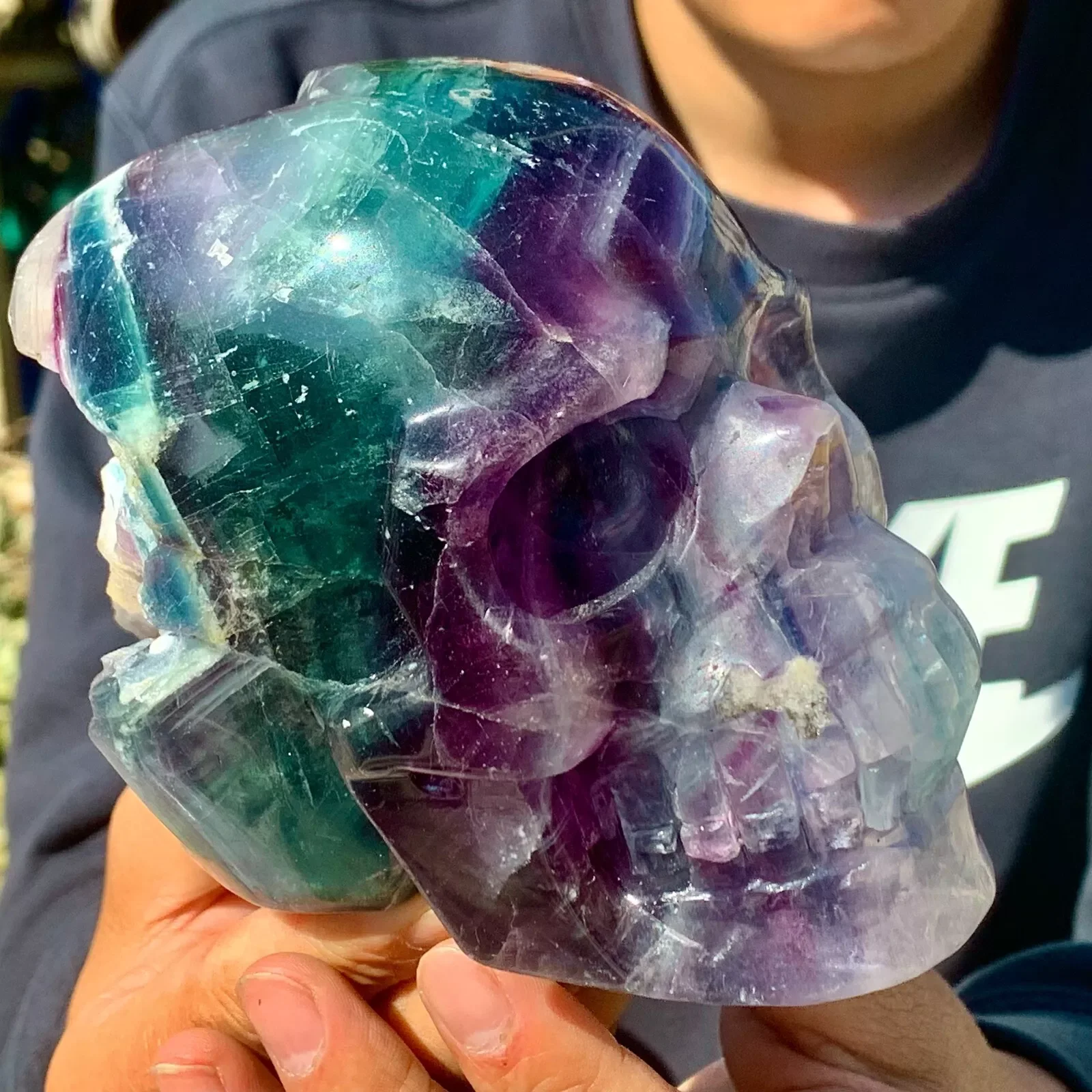 أحجار فلوريت ملونة طبيعية، منحوتة يدويًا، أحجار كريمة طاقة، مع خصائص شفاء تشي، مناسبة للديكور المنزلي، ديم