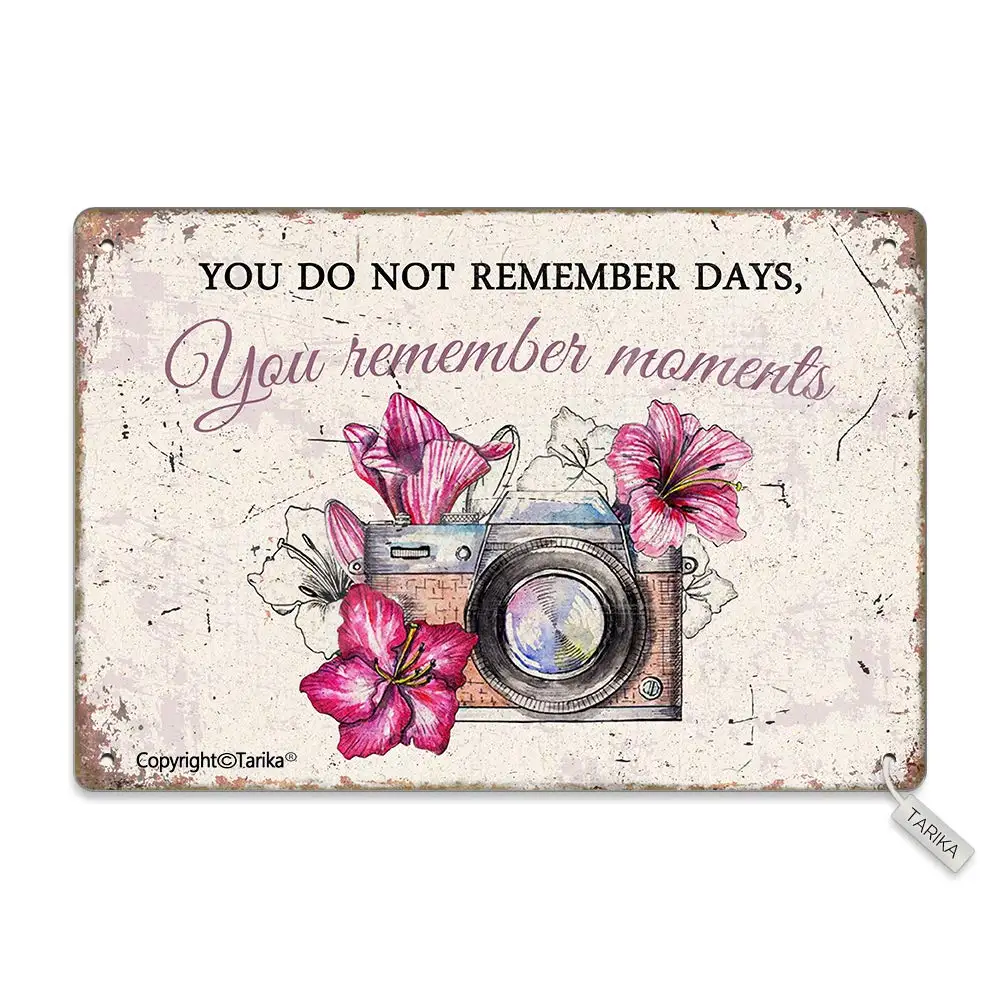 Вы не помните о днях, когда запомните моменты, Оловянная 8X12 дюймовая винтажная декорация, художественный знак для дома, кухни, ванной, фермы