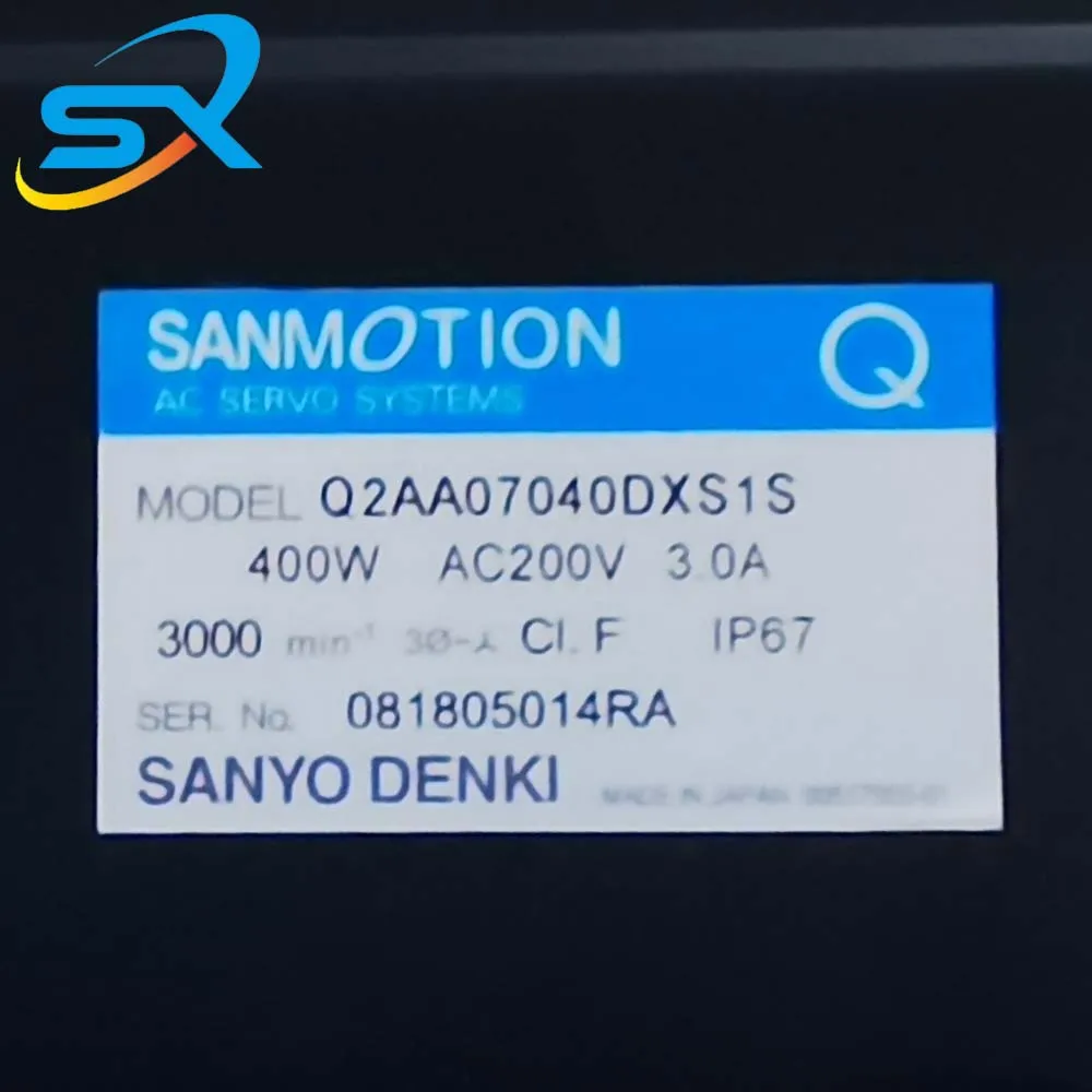 100% TEST OK SANYO AC Servo Motor Q2AA07040DXS1S  400w Good condition Works Well