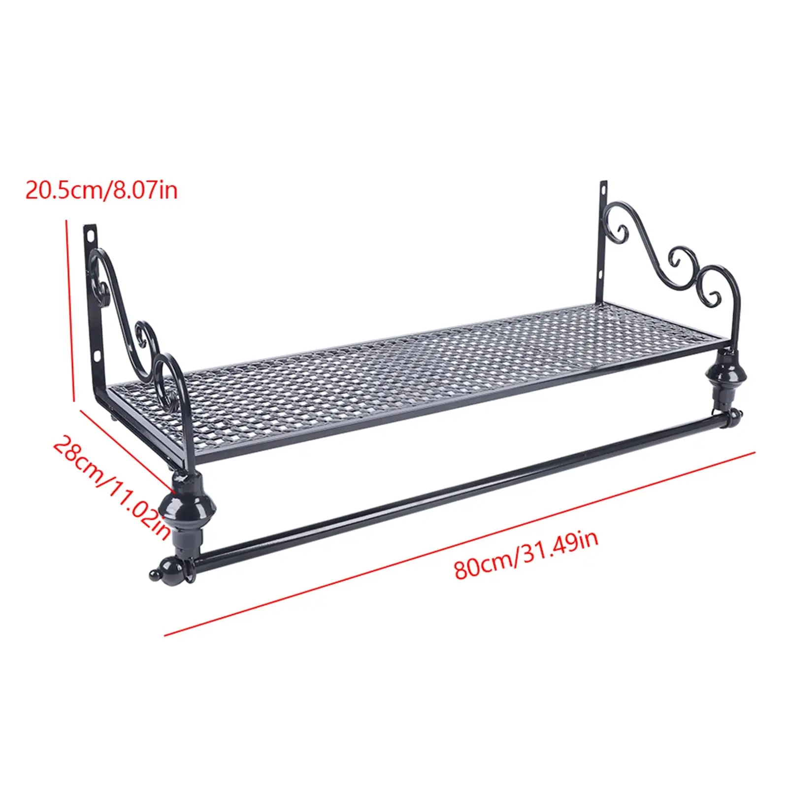 ราวแขวนเสื้อผ้าท่ออุตสาหกรรมพร้อมชั้นวางด้านบน,ราวแขวนเสื้อผ้าติดผนังท่ออุตสาหกรรม 31 นิ้ว,แขวนผ้าจอแสดงผลประหยัดพื้นที่