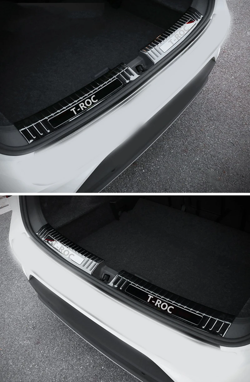 For Volkswagen VW T-ROC 2018 2019 2020 2021 2022 2023 Accessories Car Rear Bumper Sill Protection Guard Panel Cover Trim