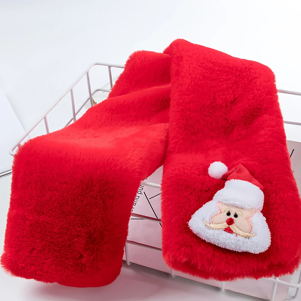 

Warm Christmas Scarf for Santa Print Design Soft Comfortable Winter Autumn Wear Ideal Gift for Red