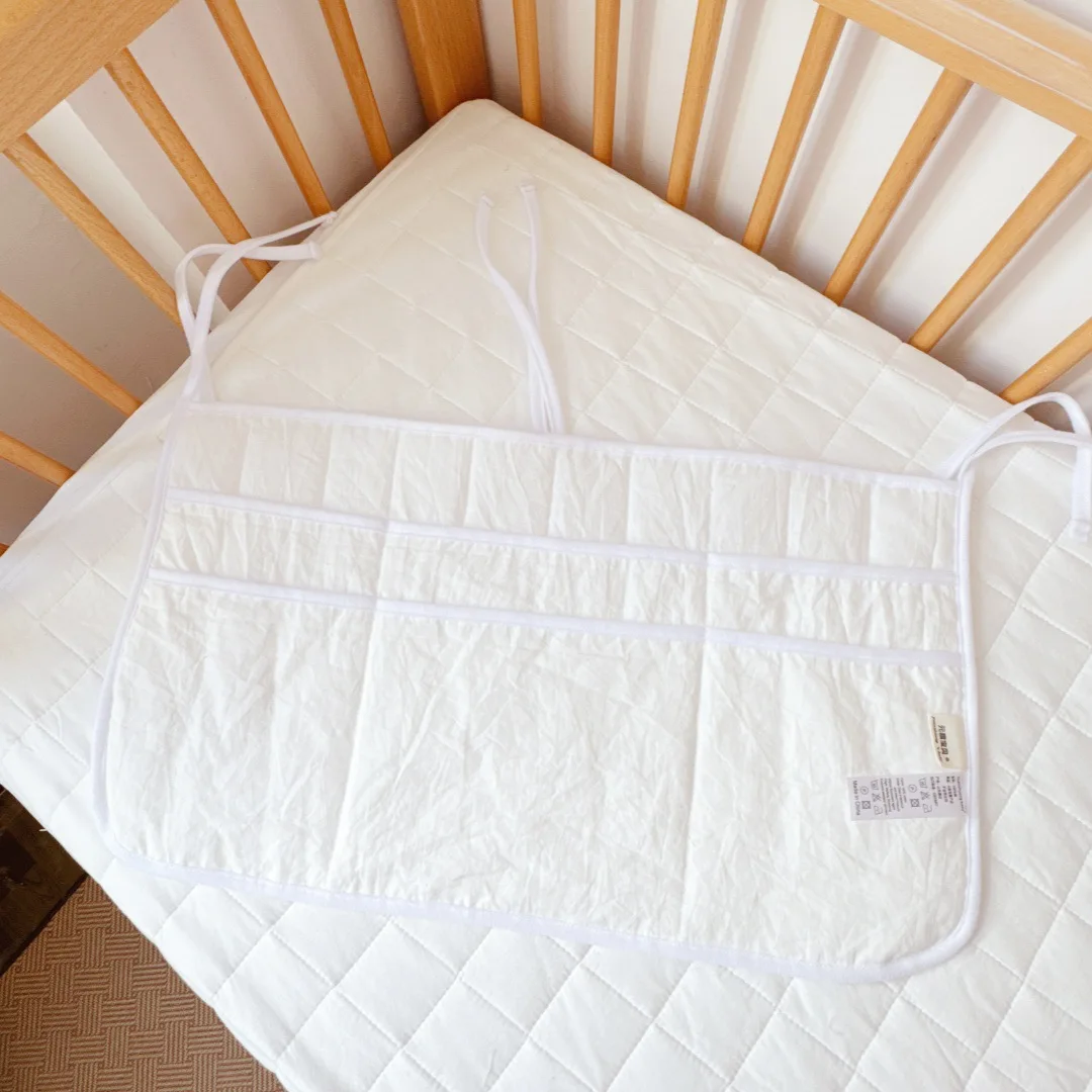 1 PC เปลเด็กแขวนกระเป๋ากระเป๋าเก็บผ้าฝ้ายเย็บปักถักร้อยเกาหลีผ้ากอซทารกแรกเกิดรถเข็นเด็กกระเป๋าเก็บอุปกรณ์ทารกแรกเกิด