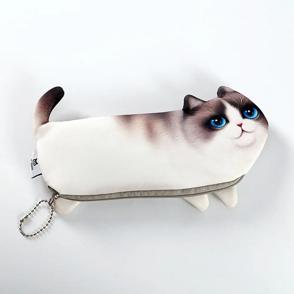 New Funny 3D Simulation Cat Pen Bag Large Capacity Stationery Bag Student Pencil Case Pen Storage Bag Learning Office Supplies