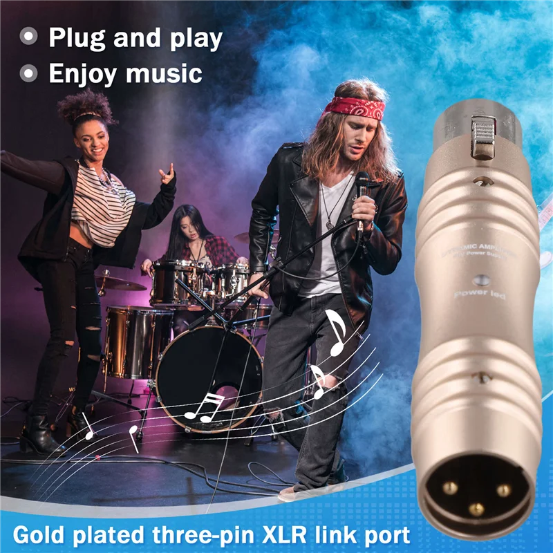 ABMF-Mini 48V ダイナミックマイクプリアンプシングルチャンネルアクティベーターはダイナミックマイクの全指向性を向上させます