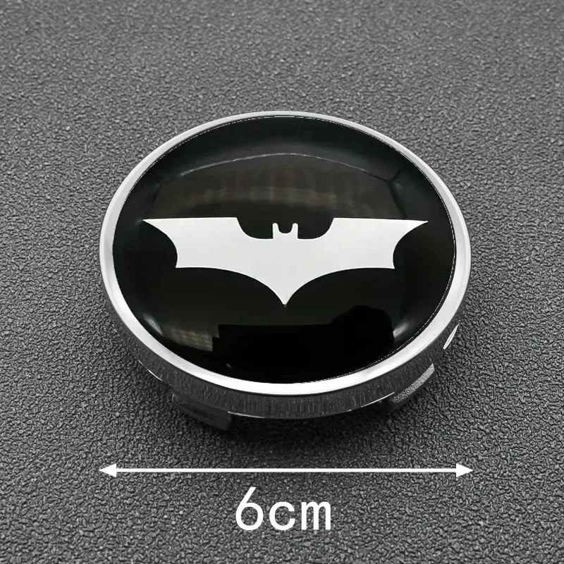 4PCS 56+60MM Universal Bat Emblem Car Wheel Center Cap Rim Centre Hub Cover Auto Styling Modified Accessories